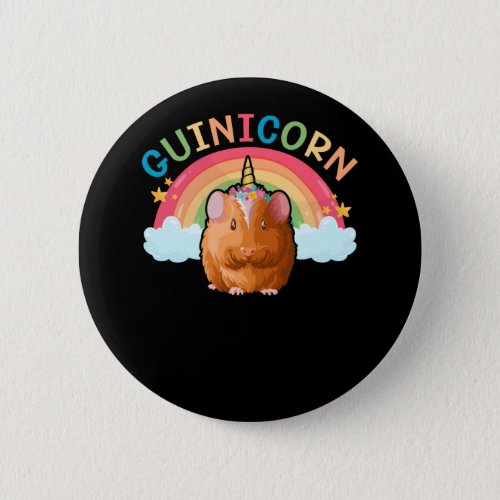 CuteUnicorn Guinea Pig Girl Button