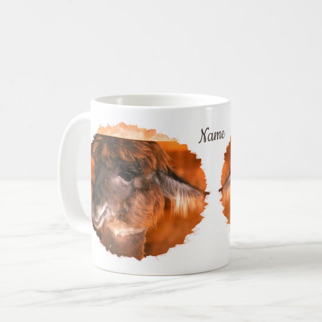 Cutey Llama Animal Personalized Coffee Mug (Front Left)