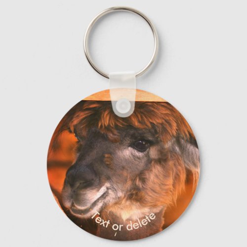 Cutey Llama Animal Personalized Keychain