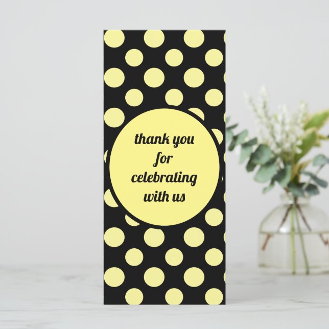 CuteYellow Black Big Large Polka Dots Pattern (Standing Front)