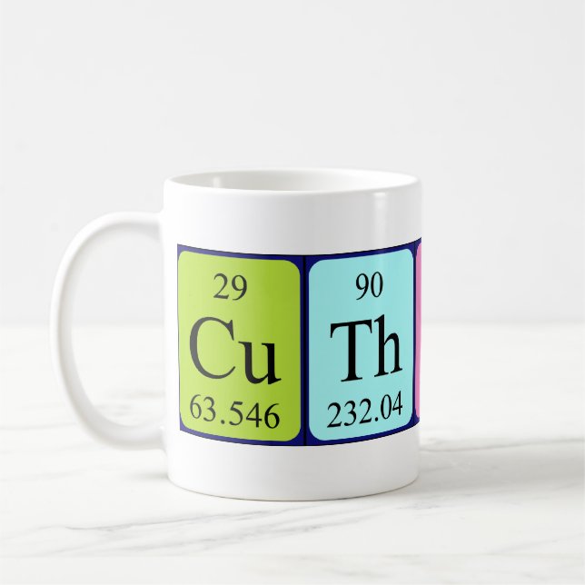 Cuthbert periodic table name mug (Left)