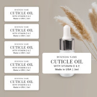 Cuticle Oil 3ml MINI Dropper Bottle Label
