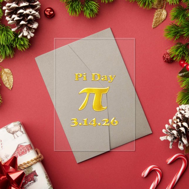 Cutie 3.14 Pi Day Acrylic Invitations (Insitu (Holiday))