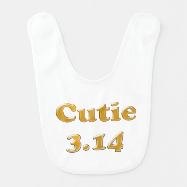 Cutie 3.14 Pi Day Baby Bib (Front)