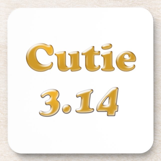 Cutie 3.14 Pi Day Beverage Coaster (Front)