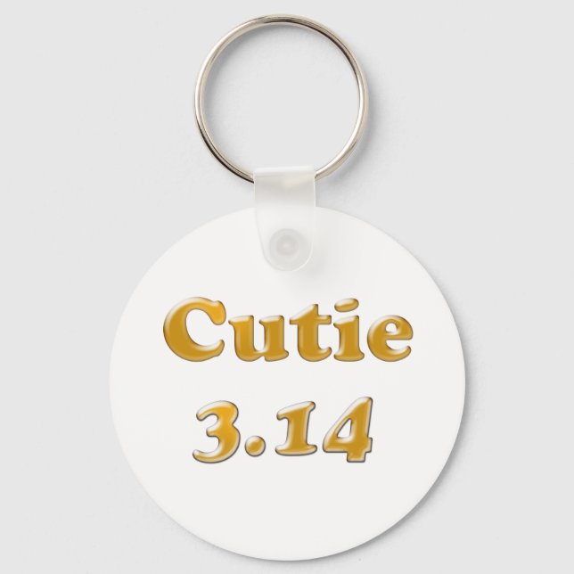 Cutie 3.14 Pi Day Keychain (Front)