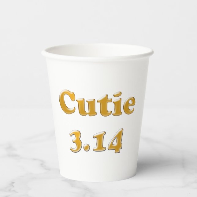 Cutie 3.14 Pi Day Paper Cups (Front)