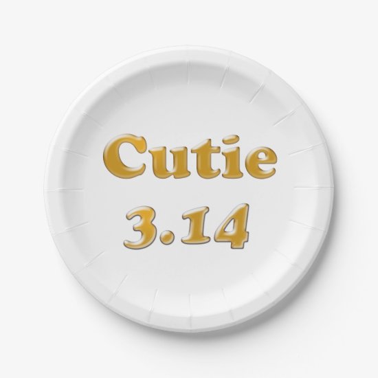 Cutie 3.14 Pi Day Paper Plate