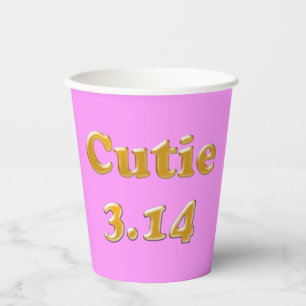 Cutie 3.14 Pi Day Pink Paper Cups