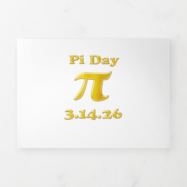 Cutie 3.14 Pi Day Tri-Fold Invitation (Cover)