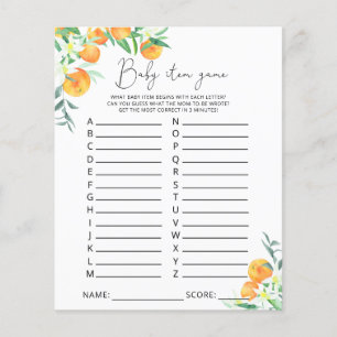 Cutie Baby Item Game. Baby Shower Game