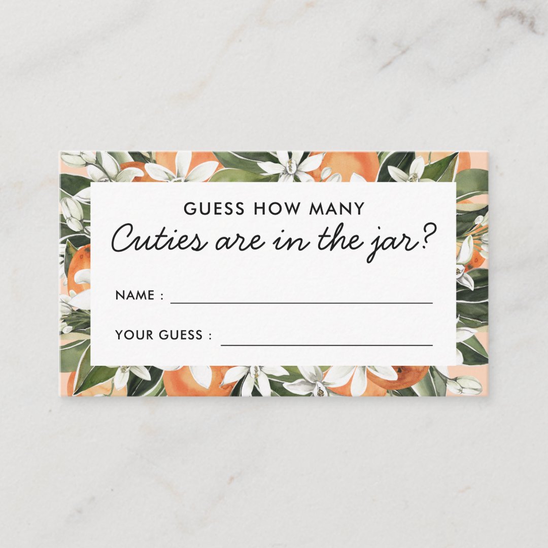 Cutie Baby Shower How Many Cuties Are In The Jar Enclosure Card Zazzle