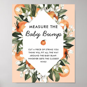 Measure the Baby Bump How Big is Moms Belly -1 Sign and 50 Guessing Cards 4B Baby Shower Sign Measure Mommy's Belly Sign 