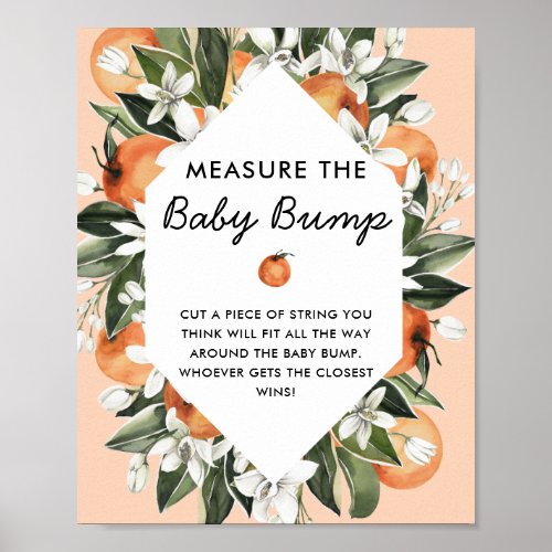 Cutie Baby Shower Measure The Baby Bump Game Poster
