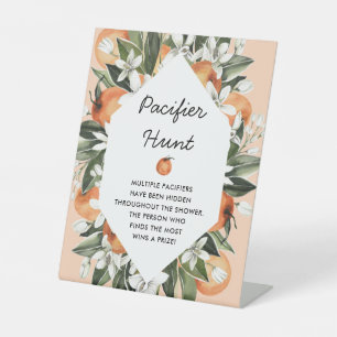 Cutie Baby Shower Pacifier Hunt Game Sign