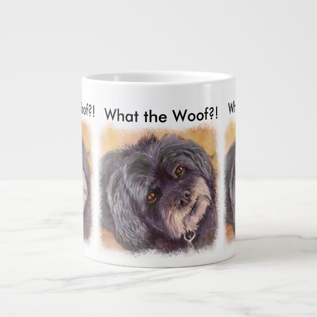CUTIE BLACK COCK-A-POO MIX GIANT COFFEE MUG (Front)
