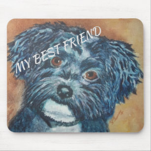 CUTIE BLACK HAVANESE MOUSE PAD