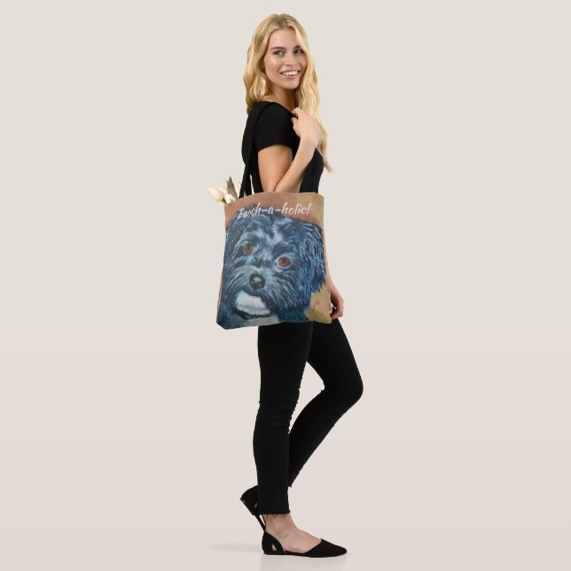 CUTIE BLACK HAVANESE TOTE BAG (On Model)