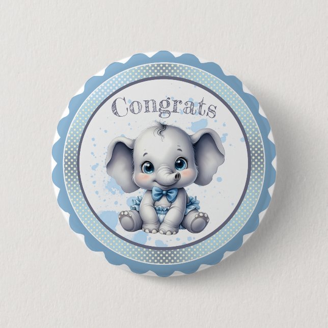 Cutie Blue Elephant - Little Peanut Button (Front)