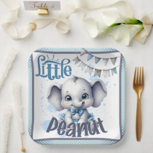 Cutie Blue Elephant - Little Peanut Paper Plates
