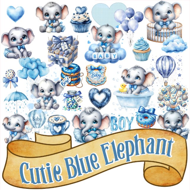 Cutie Blue Elephant - Little Peanut Sticker (Creator Uploaded)