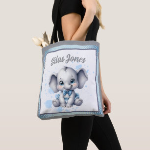 Cutie Blue Elephant - Little Peanut Tote Bag