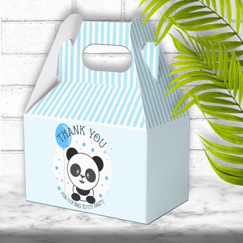 Cutie Blue Panda Birthday Party Favor Boxes