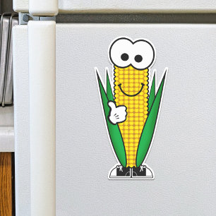 Cutie Cartoon Corn on the Cob Vinyl Sticker