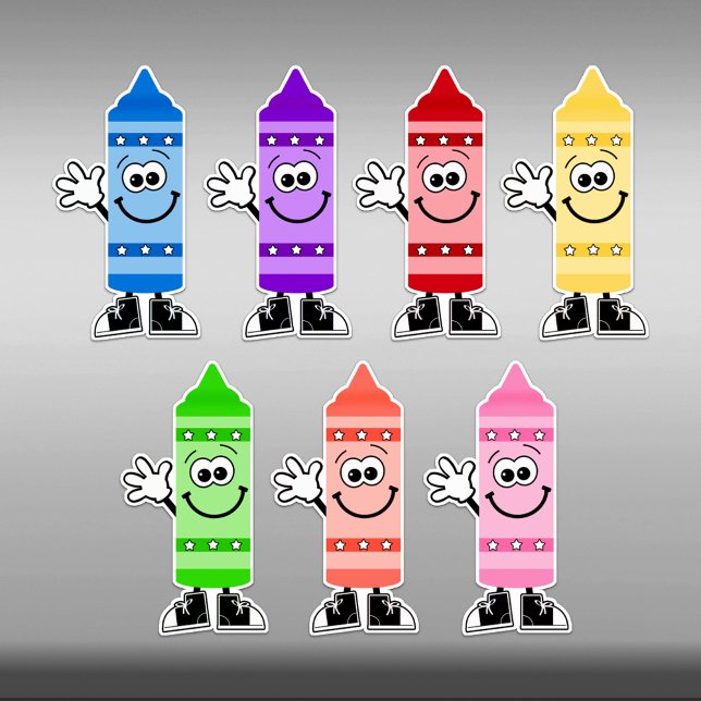 Cutie Cartoon Crayons Vinyl Stickers (Creator Uploaded)