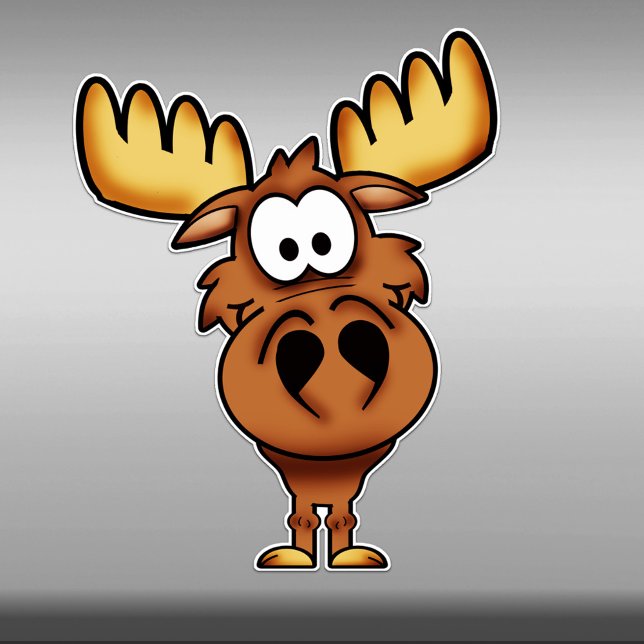 Cutie Cartoon Moose Vinyl Sticker (Creator Uploaded)