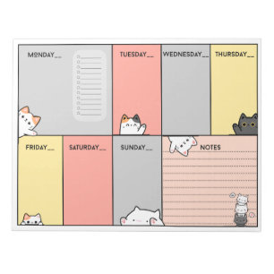 Cutie cat A4 weekly planner/notepad Notepad