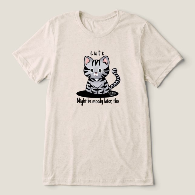 Cutie Cat Tabby Tri-Blend Shirt (Design Front)