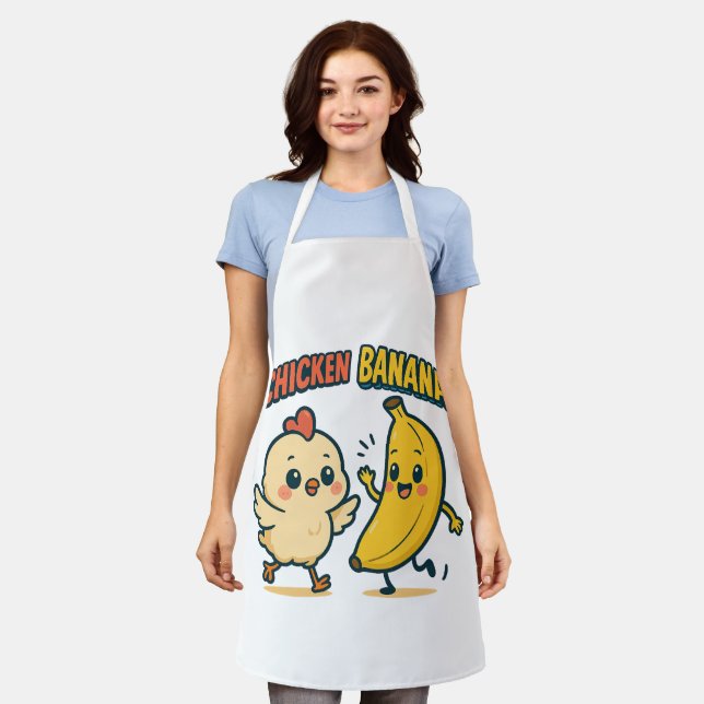 CUTIE CHICKEN BANANA APRON (Worn)