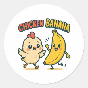 CUTIE CHICKEN BANANA! CLASSIC ROUND STICKER
