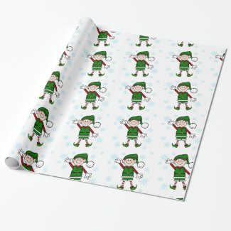 Cutie Christmas Elf Boy Wrapping Paper
