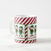 Cutie Christmas Elves Merry Christmas Coffee Mug (Front Left)