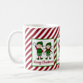 Cutie Christmas Elves Merry Christmas Coffee Mug (Left)