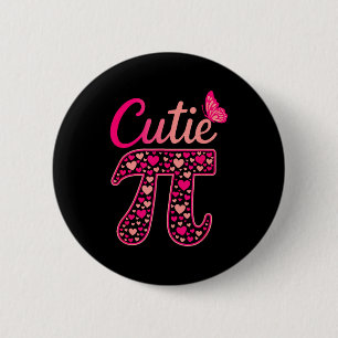 Cutie day funny symbol 314 math teacher day lover button