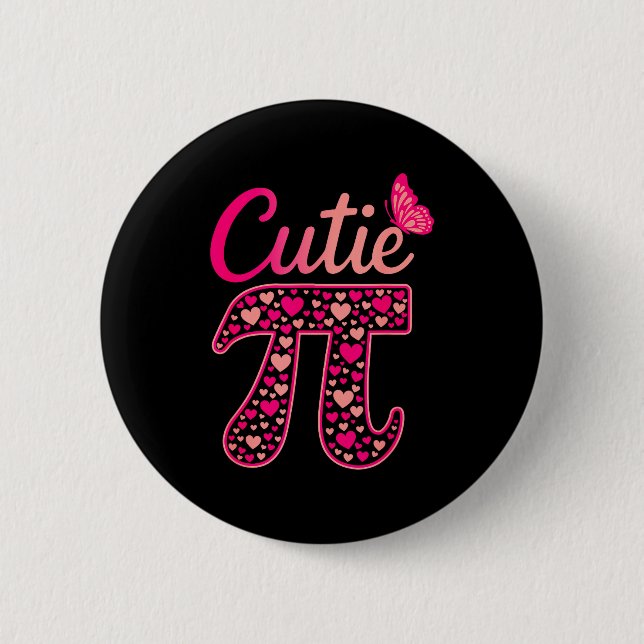 Cutie day funny symbol 314 math teacher day lover  button (Front)