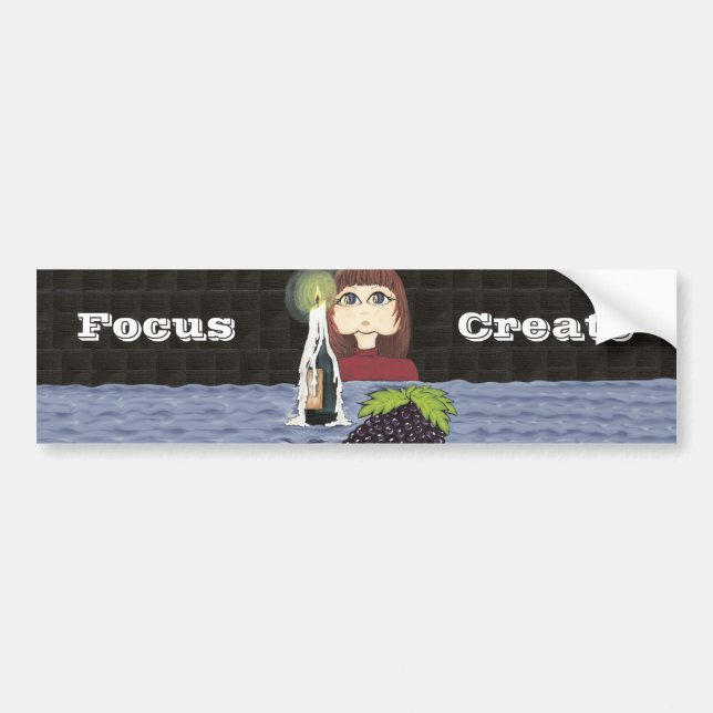 Cutie does Focus and Create Candle Work Bumper Sticker (Front)