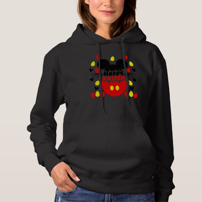 Cutie Easter Eggs Happy Easter Mouse Ear Cute Cost Hoodie (Front)