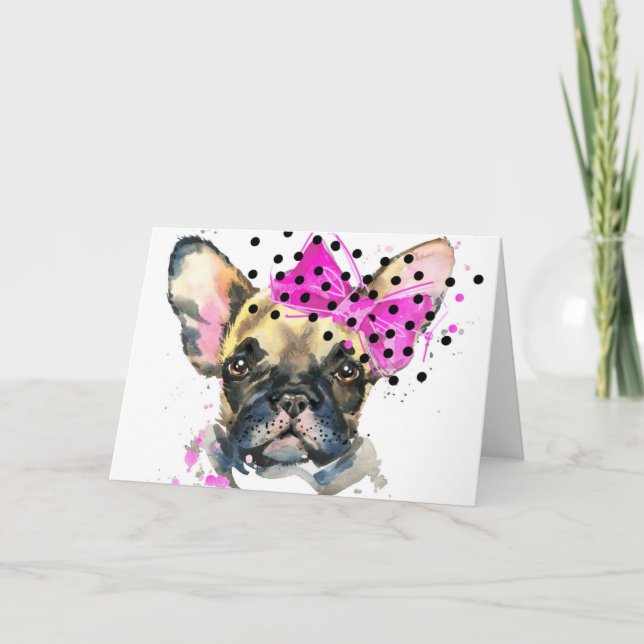 Cutie French Bull Dog Card (Front)