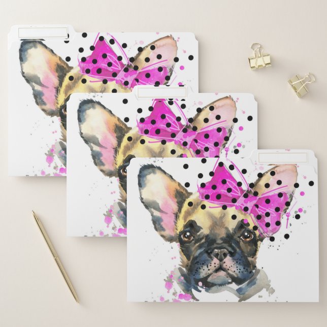 Cutie French Bull Dog File Folder (Set)