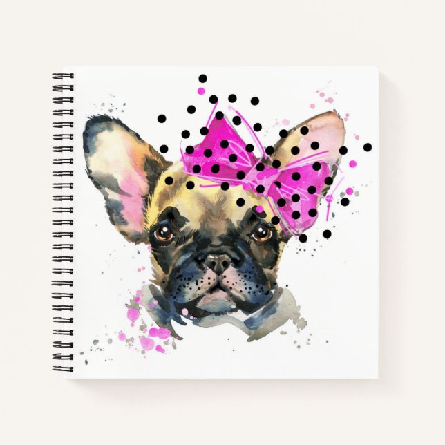 Cutie French Bull Dog Notebook (Front)