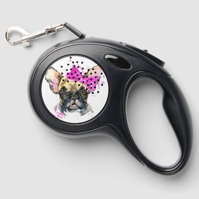 Cutie French Bull Dog Retractable Pet Leash (Front)