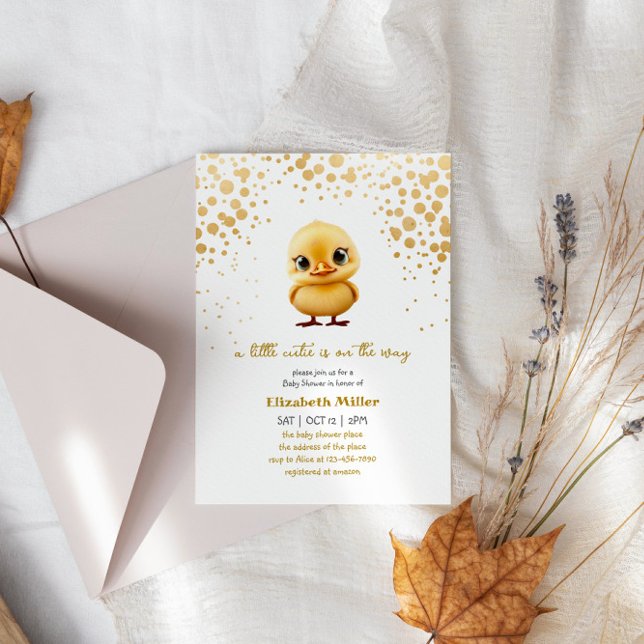 Cutie Gender Neutral Duck Baby Shower Invitation (Creator Uploaded)