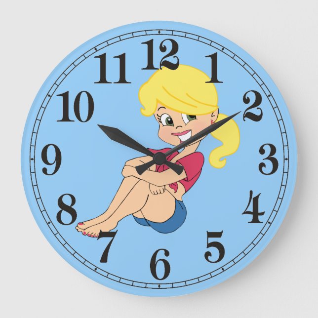 Cutie Girl Round (Large) Wall Clock (Front)