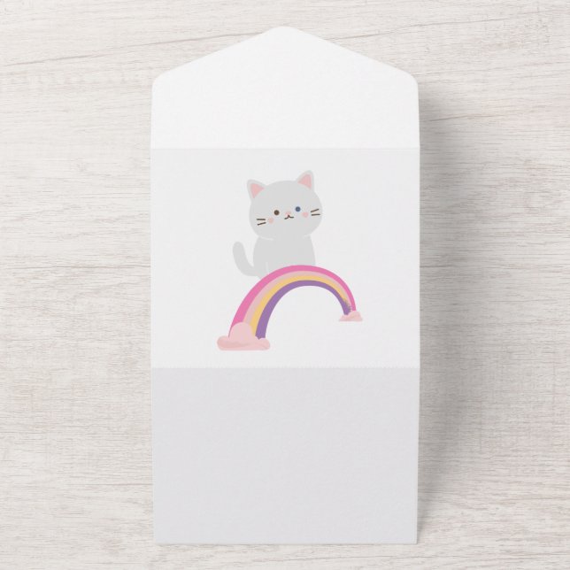 Cutie Kitten Cat                 All In One Invitation (Outside)
