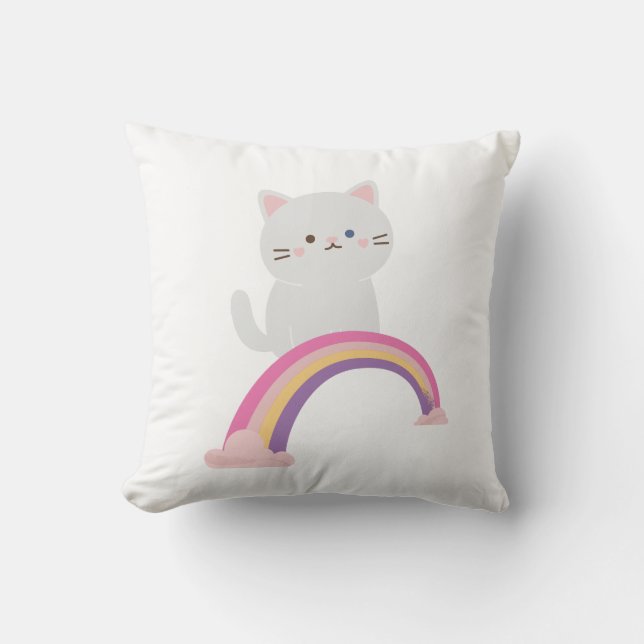 Cutie Kitten Cat           Throw Pillow (Front)
