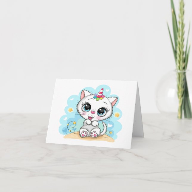 Cutie Kitty Unicorn Card (Front)